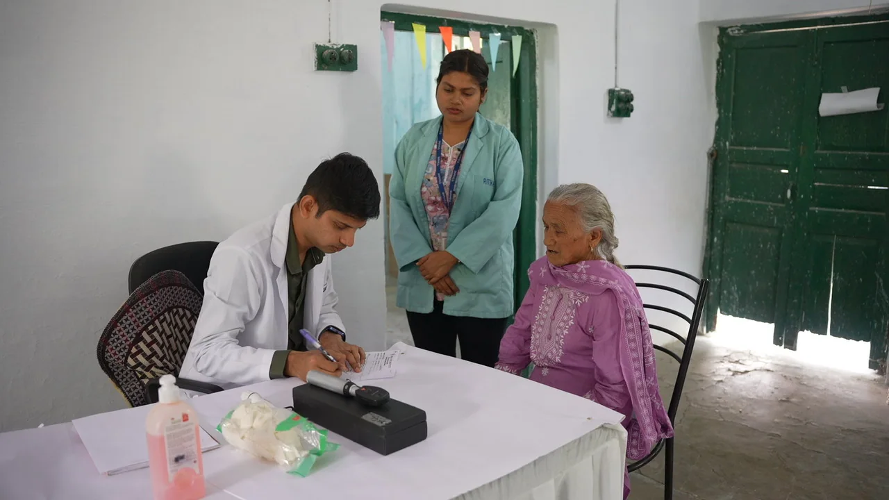 An individual consultation at the eye-care session.
